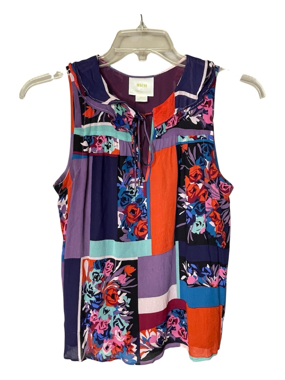 Anthropologie Maeve Multi‑Color Floral Patchwork Sleeveless Camisole Sz S - Picture 2 of 5